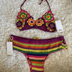 Agua Bendita Multicolor crochet bikini size M/L